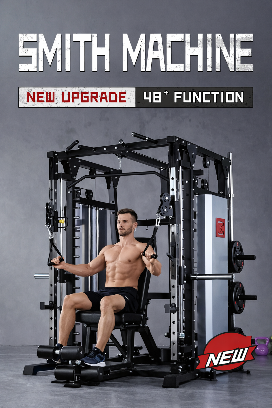 Multifunctional Smith Machine Squat Stand - Commercial-Grade Home Gym Equipment